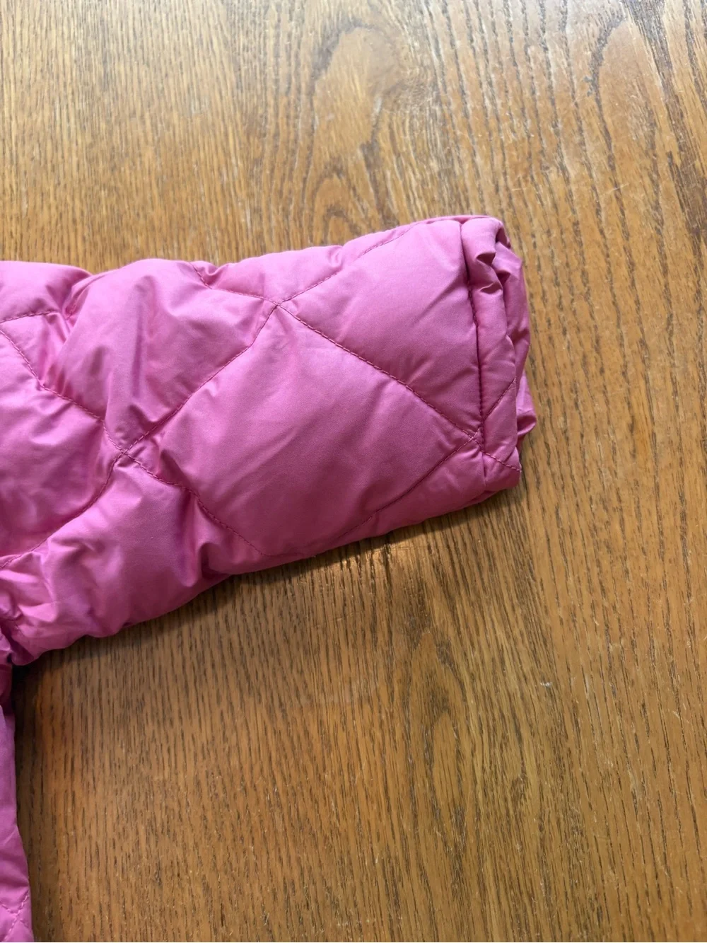 Lands End Pink Goose Down Baby Bunting Hooded Snowsuit Girl’s Size 6 Months SPOT